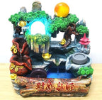 LUNIZ Waterfall Fountain Tabletop Fountain Desktop Rockery Resin Flow Crafts Living Room Creative Decorative Ornaments for Home Office - Image 6