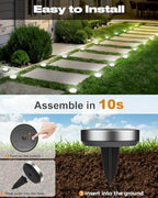 btfarm 10 Pack Solar Lights Outdoor Waterproof, 8 LED Solar Ground Lights - Image 4
