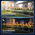 4 Pack Solar Garden Lights Outdoor, 8 Lighting Modes Warm White LED Powered Swaying Butterfly, Waterproof Hydrangea Flowers Landscape Light for Outside Yard, Patio, Pathway Decorative, Décor, Gifts - Image 4