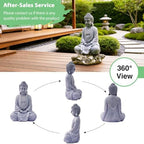 Goodeco 11.4" Meditating Buddha Statue Home Decor - Meditation Gifts for Room/Garden/Patio/Deck/Porch Yard Art Decoration, Zen Decor Buda Statues (Gray) - Image 3