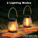 6 Pack Solar Lanterns Outdoor Waterproof, 2nd Gen Ultra-Realistic Flickering Flame Outdoor Solar Lanterns Decorative, USB-C/Solar Charging Hanging Lantern for Outside Backyard Patio Garden Decor - Image 3