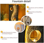 Tankana 47 inches Water Fountain Outdoor Garden - Waterfall Indoor Modern Large Freestanding Water Feature Fountains Faux Rust Finish with LED Lights for Patio Yard Pool Home Decor - Image 2