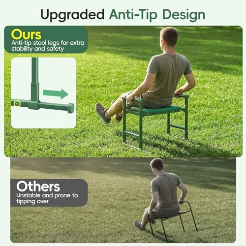 Housolution Garden Kneeler and Seat with Anti-Tipping Extendable Legs - Image 4