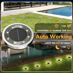 INCX 16Pack Solar Ground Lights Outdoor, 8 LED, IP65 Waterproof, Warm White - Image 2