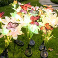 Solar Garden Lights, 3 Pack Swaying Butterfly Flower Yard Light by lights