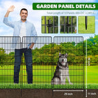 10 Panels Garden Fencing Animal Barrier, 48 in(H) X 24 Ft(L) Dog Fence Outdoor for Yard Rustproof No Dig Decorative Tall Garden Fence Metal Wire Panel Border Rabbit Ground Stakes Fencing - Image 3