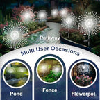 Solar Garden Lights Outdoor, 6 Pack 120 LED Twinkling Firework Lights Decorative with 2 Modes, Outdoor Waterproof Solar Starburst Light for Outside Yard Pathway Garden Decor, White - Image 5