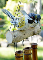 Cohasset Gifts Bamboo Wind Chime | #175CHF | Chickadee Family Bamboo Wind Chime | Wood, Outdoor, Home Décor for Decks, Garden, Porch | Hand Painted Golden Tan Distressed | - Image 4