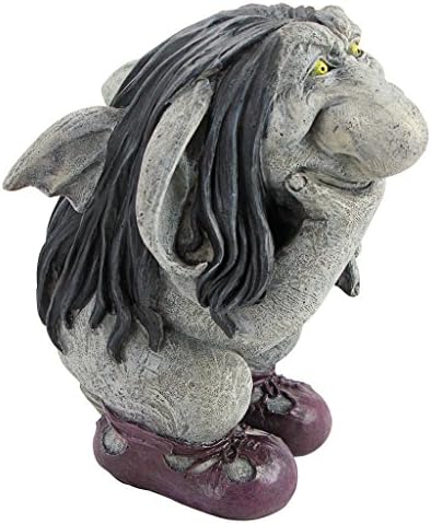 Garden Gnome Statue -Pondering Sylvester the Cynical Gnome Troll - Lawn Gnome - Image 4