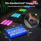 SHONELIGHTING Solar Paver Lights, 6x9 Ground LED, 12-Color, RGBW, 6 Pk - Image 2