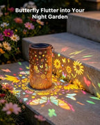 Outdoor Solar Powered Butterfly Lantern Hang Yard Decor with Color Lighting - Image 3