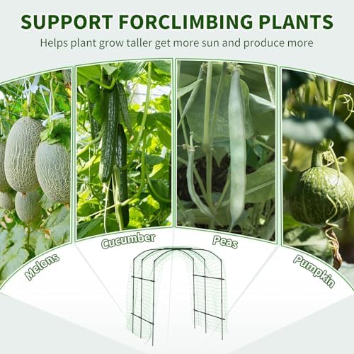 DoCred 87''H x 75''L Garden Arch Trellis, Metal Trellis for Climbing Plants - Image 6