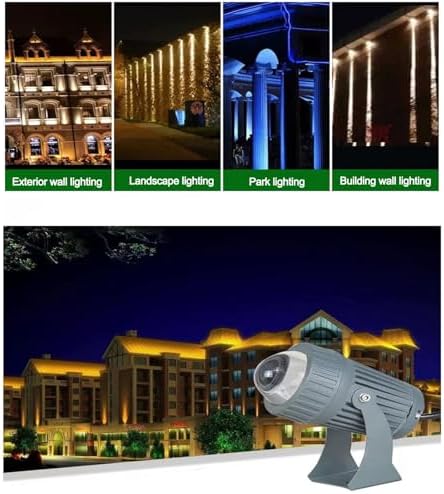 10W Rotation Spotlight Long Range LED Flood Lights, Narrow Beam Angle Landscape Lamps, AC 85-265V Outdoor Wall Washer, IP65 Building Exterior Wall Lighting Projector(Red) - Image 7