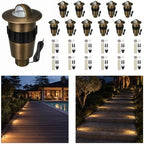 Gardenreet Mini Brass Low Voltage Well Light, 12V Beacon-Top, IP65, 12Pk by Gardenreet