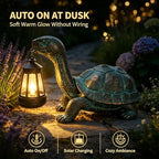 Solar Turtle Garden Statue with Hanging Solar Lantern - Image 4