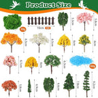 84 Pcs Fairy Garden Accessories, Miniature Village Starter Kit with Moss Model Tree Tiny Resin Animal Figures, DIY Bonsai Micro Landscape Ornament for Terrarium Succulent Dollhouse Craft - Image 3