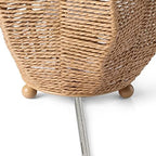 Rattan Woven Side Table Lamp for Bedroom Living Room, Boho Coastal Lamp Farmhouse Nightstand Lamp Tripod Desk Lamps Mid Century for Beach Room Kids Room Cafe Bar - Image 5