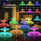 MRHEPHAESTUS Solar Garden Lights, 4 Pack Solar Star Jellyfish Lights 7 Color Changing Fiber Optic Light Gardening Gifts for Mom Grandma Women, Flower Light for Outdoor Yard Garden Decor - Image 3