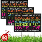 Black Lives Matter Yard Sign, In This House We Believe Yard Sign, Love is Love - 12" x 18" Double Sided, Corrugated Plastic with 15" H Metal Stake - Multi-Colored, 3-Pack by MEGAFORMAT