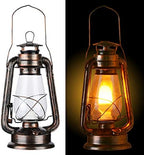 Vintage Rustic Accent Old Fashioned Electric Lantern Oil Lamp with Edison LED Bulb Bronze Rust Finish Nightstand Desk Table Lamps for Antique Designer Light Study Room Bedroom Theatre Prop - Image 4