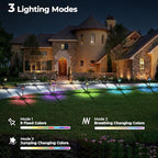 CINOTON RGBCW Solar Pathway Lights Outdoor, 3 Lighting Modes, 24 Pack - Image 4