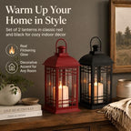 Wallsky Lanterns Decorative Indoor with LED Flickering Flameless Candles - Image 2