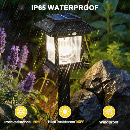 Solar Pathway Lights Outdoor, 6 Pack Bright Solar Lights Outdoor, 3 Auto Modes On/Off, IP65 Waterproof Solar Garden Lights Powered Landscape Lighting for Yard Pathway Landscape Path Patio Camp - Image 5