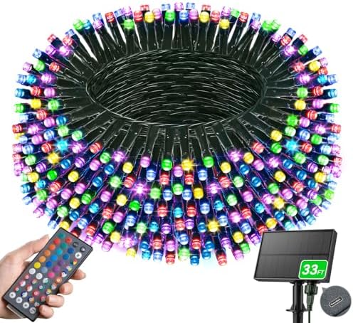 LitHome Color Changing Solar Christmas String Lights Outdoor, 33 FT 100 LED by LitHome