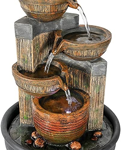 Hamiedun Tabletop Water Fountains Indoor Waterfall and Calming Water Sound Relaxation Desktop Fountain，The for Office, Room Decoration, Portable Feng Shui Fountain Indoor and Outdoor (15.7iches) - Image 6