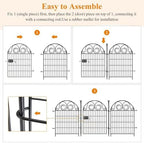 Getlay Tall Garden Animal Barrier Fence With Gate, 32 in(H)×27 in(L) 8 Panels Dog Digging Fencing Barrier, Black Metal Temporary Fence, Reusable Defense Fences For Outdoor Yard. Total 17.5 Ft│Patented - Image 6