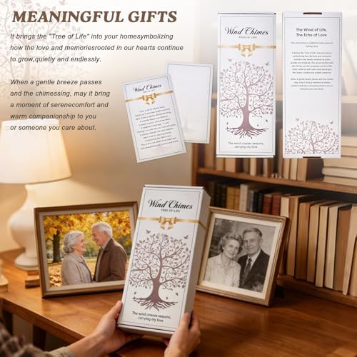 Memorial Wind Chimes for Outside 34" Tree of Life Wind Chime Outdoor for Garden Porch Decor Memorial Bereavement Sympathy Gift for Loss of Loved One Mom Dad Grandpa Grandma Friends - Image 7