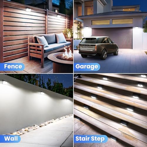 [16 Packs] Solar Motion Sensor Outdoor Lights, Super Bright Solar Lights Outdoor Waterproof, 3 Lighting Modes Security Wall Light for Outside Walking Dog Fence Backyard Deck Garden Door Step Garage - Image 6