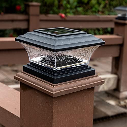 HUYIENO Solar Post Cap Lights Outdoor LED Lighting Deck Fence Light Two Modes Warm White/7 RGB Color Changing Suitable for 4x4 5x5 Wooden Posts (Black, 8pk), HY1238 - Image 5