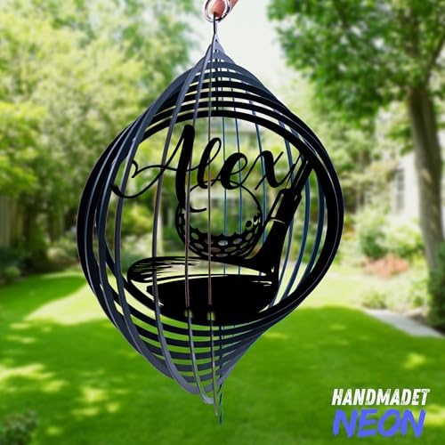 Personalized Golf Outdoor Wind Spinner Sublimation Custom Name Metal Art Kinetic Ornament Laser Cut 3D Decor for Lawn Patio Porch Indoor Garden Yard Golf Lovers Dads Father Presents - Image 5
