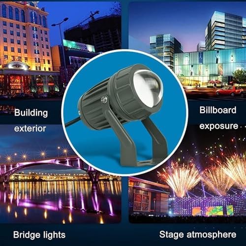 10W Landscape Lamp - Rotation Spot Lights, AC85-265V Long Range LED Beam Light, IP65 Waterproof Narrow Beam Spotlight, Outdoor Architectural Decorative Lighting(White,24V) - Image 6