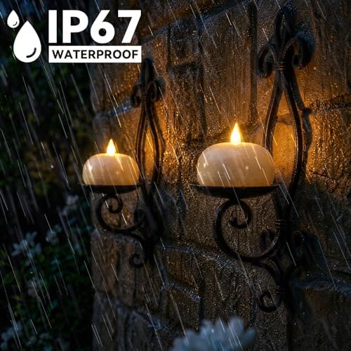 VIODAIM Solar Candles Outdoor Waterproof, Flameless LED, 3 x 2.5 in, 8 Pack - Image 4