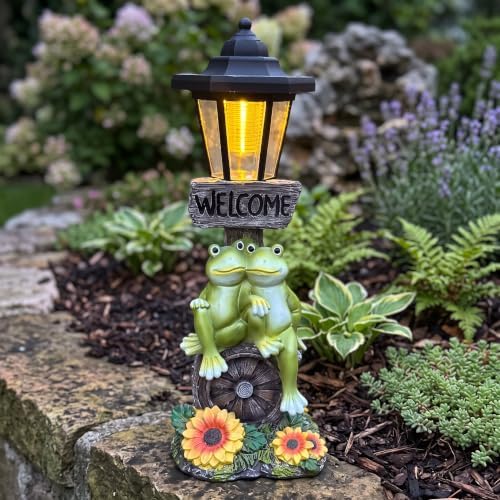 Solar Frog Garden Decor,Frog Solar Lights Outdoor Garden Statue - Image 6