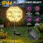 Solar Patio Lights, 2-Pack Warm Yellow Firework Outdoor Garden Twinkle - Image 3