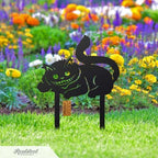 Alice in Wonderland Garden Stakes – Set 3: Caterpillar & Cheshire Cat – RealSteel Original – Rust or Black Outdoor Decor – Weatherproof American Steel – Made in USA (Black) - Image 2