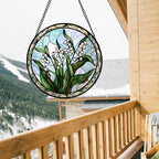 Stained Glass Window Hanging Lily of The Valley Gift for Women 12" - Image 2