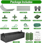 U-Shape Cucumber Trellis with Fabric Raised Garden Bed 65x50 Inch Metal Garden Arch Trellis with Net, Climbing Plants Vegetables Heavy-Duty Outdoor Plant Support for Pea, Grape, Squash, Tomatoes - Image 5