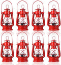 Hortsun 8pcs 8inch Red Vintage LED Hurricane Lantern Battery Operated Lamp by Hortsun