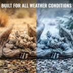 OLOMA Gothic Resting Gargoyle Concrete Garden Statue Winged Demon Fantasy Sculpture Outdoor Garden Yard Patio Graveyard Halloween Decor Weather Proof Accent Decor - Image 5