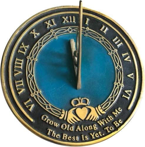 Romantic Sundial Garden Decor with “Grow Old with Me” Quote – Cast Metal Outdoor Sundial Statue for Patio, Yard & Garden – Anniversary, Wedding & Couple Gift – 10 Inch - Image 4