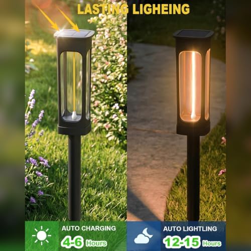 LIANGLOME Solar Pathway Lights Outdoor, Bright LED Garden Lights Warm White - Image 5