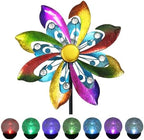 69" Metal Wind Spinners Outdoor with Plant Rack,3 Legs Colorful Windmill by Manortang
