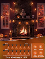 25FT Halloween Orange ST38 LED Outdoor String Lights with 25 Orange Edison Bulbs, Connectable Waterproof Hanging Patio Lights for Halloween, Thanksgiving, Backyard, Porch, Party Decor - Image 2