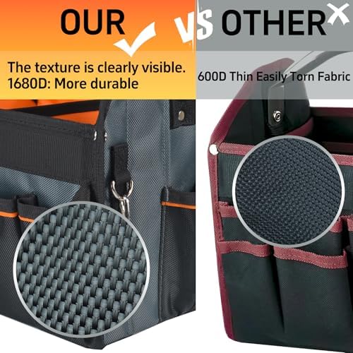 16-Inch Open-Top Tool Tote, 29-Pocket Pro Bag for All Trades - Image 2