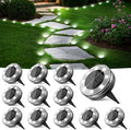 Peasur Mini Solar Ground Lights, 12 Pack Flat Solar Disc Lights Outdoor Waterproof, 2.3 Inch Small Solar Garden Lights Landscape Lighting for Outside Pathway Garden Yard Lawn Walkway,Cool White by Peasur