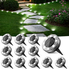 Peasur Mini Solar Ground Lights, 12 Pack Flat Solar Disc Lights Outdoor Waterproof, 2.3 Inch Small Solar Garden Lights Landscape Lighting for Outside Pathway Garden Yard Lawn Walkway,Cool White by Peasur